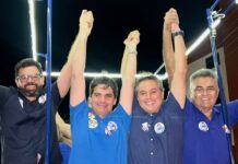 Efraim Filho é recebido em São Bento com carreata ao lado de Jarques Lúcio, Márcio Roberto e Murilo Galdino