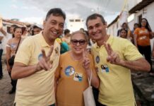 Romero Rodrigues, Fábio Ramalho e prefeita Dalva Lucena fazem caminhada em Lagoa Seca