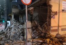 Equipes da PMCG acompanham caso de desmoronamento de imóvel no centro da cidade