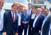 Bruno recepciona Lula e pede audiência ao presidente para tratar de demandas de Campina Grande