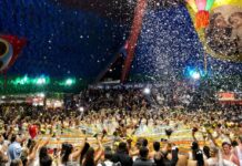 100 casais dizem “sim” no Casamento Coletivo na Pirâmide do Parque do Povo