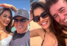 Mulher de Amado Batista mostra fotos de viagem de lua de mel com o cantor