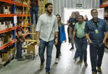 Bruno esteve no Centro de Distribuição da Redepharma nesta quinta (12)