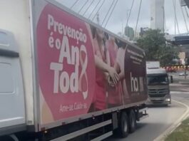 Veneziano registra chegada das carretas com equipamentos para instalação do Hospital de Amor em Campina Grande