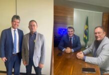 POR EMENDAS: Em Brasília, Dunga Júnior é recebido por Romero Rodrigues e Ruy Carneiro