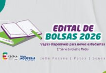 Escola SESI: publicado edital para oferta de bolsas de estudo na Paraíba em 2026