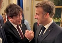 Representando a FIEPB e a Nordeste Forte, Cassiano Pereira encontra presidente da França durante evento do Grupo de Líderes Empresariais