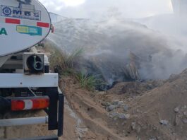 SESUMA mobiliza três caminhões-pipa e utiliza mais de 100 mil litros de água no combate a incêndio em fábrica de São José da Mata