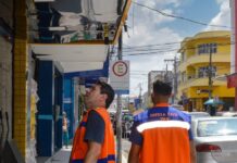 Defesa Civil realiza fiscalização em estruturas de placas comerciais para prevenção de acidentes em Campina Grande