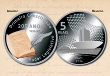 BC lança moeda de R$ 5 comemorativa dos 200 anos da primeira Constituição