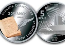 Lançada nova tiragem da moeda comemorativa dos 200 anos da primeira Constituição