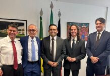 Veneziano Vital recebe Cícero Lucena, Leo Bezerra, Dinho Wesley e Jhony Bezerra em Brasília