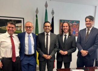 Veneziano Vital recebe Cícero Lucena, Leo Bezerra, Dinho Wesley e Jhony Bezerra em Brasília