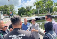 Equipe da Sesuma realiza fiscalização no Açude Velho em Campina Grande