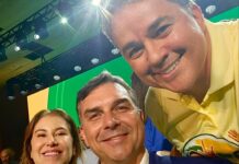 Efraim prestigia convenção nacional ao lado de Flávio Bolsonaro e lideranças