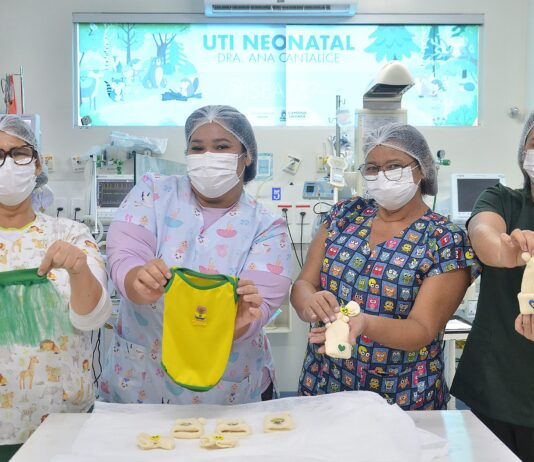 UTI Neonatal do ISEA entra em clima de Copa do Mundo e recém-nascidos ganham mimos na torcida pelo Brasil