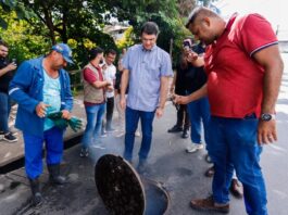 Leo Bezerra acompanha fiscalização e exige correção de ligação irregular em afluente do Rio Cuia