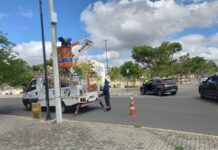 Prefeitura de Campina Grande realiza manutenção em iluminação do Parque da Liberdade