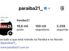 Portal Paraiba21 comemora 100 mil seguidores no Instagram