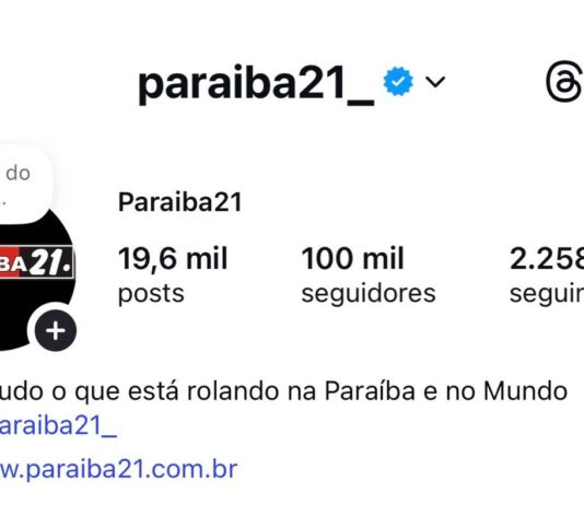Portal Paraiba21 comemora 100 mil seguidores no Instagram