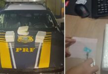 PRF apreende 8 kg de cocaína em ônibus na BR-230 em Cajazeiras
