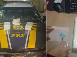 PRF apreende 8 kg de cocaína em ônibus na BR-230 em Cajazeiras
