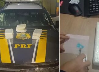 PRF apreende 8 kg de cocaína em ônibus na BR-230 em Cajazeiras