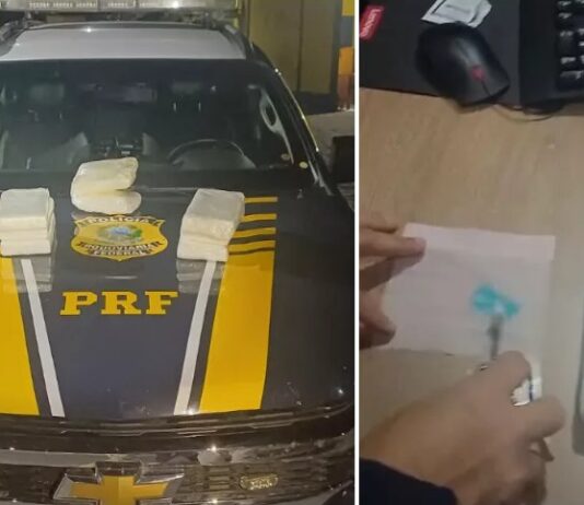 PRF apreende 8 kg de cocaína em ônibus na BR-230 em Cajazeiras
