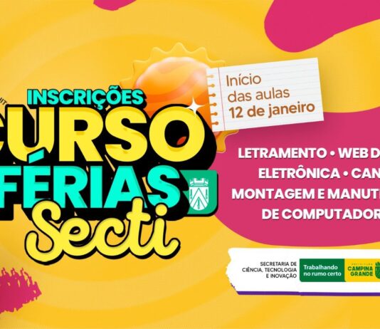 Prefeitura de Campina Grande abre inscrições para cursos de férias na área de tecnologia