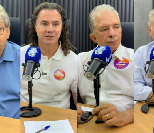 Pesquisa Data Ranking/Fonte83: João lidera com 58,1%, Veneziano tem 40,1%, Nabor 20,8% e Queiroga 11,5%