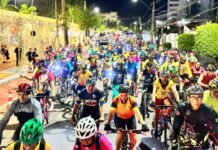 “Pedal Iluminado” da STTP reúne quase 400 ciclistas na noite desta quarta-feira, em Campina Grande