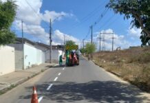 STTP inicia implantação da sinalização horizontal da Avenida Plínio Lemos em Campina Grande