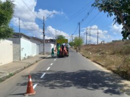 STTP inicia implantação da sinalização horizontal da Avenida Plínio Lemos em Campina Grande