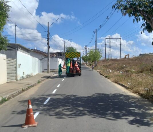 STTP inicia implantação da sinalização horizontal da Avenida Plínio Lemos em Campina Grande