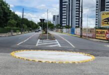STTP implanta minirrotatória e leva mais segurança viária às proximidades da Rodoviária Nova