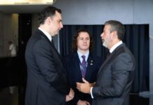 No Senado, Veneziano recebe membros das maiores economias do mundo para Cúpula dos Parlamentares do G20