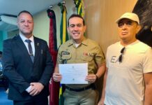Vereador Sargento Wellington Cobra homenageia policial militar com Moção de Aplausos na Câmara Municipal