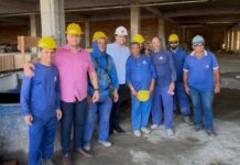 Vereador Sargento Wellington Cobra visita obras do futuro Hospital da Mulher, ao lado do vice-governador Lucas Ribeiro