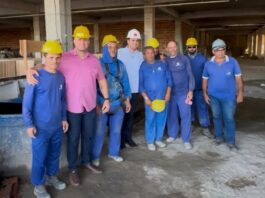 Vereador Sargento Wellington Cobra visita obras do futuro Hospital da Mulher, ao lado do vice-governador Lucas Ribeiro
